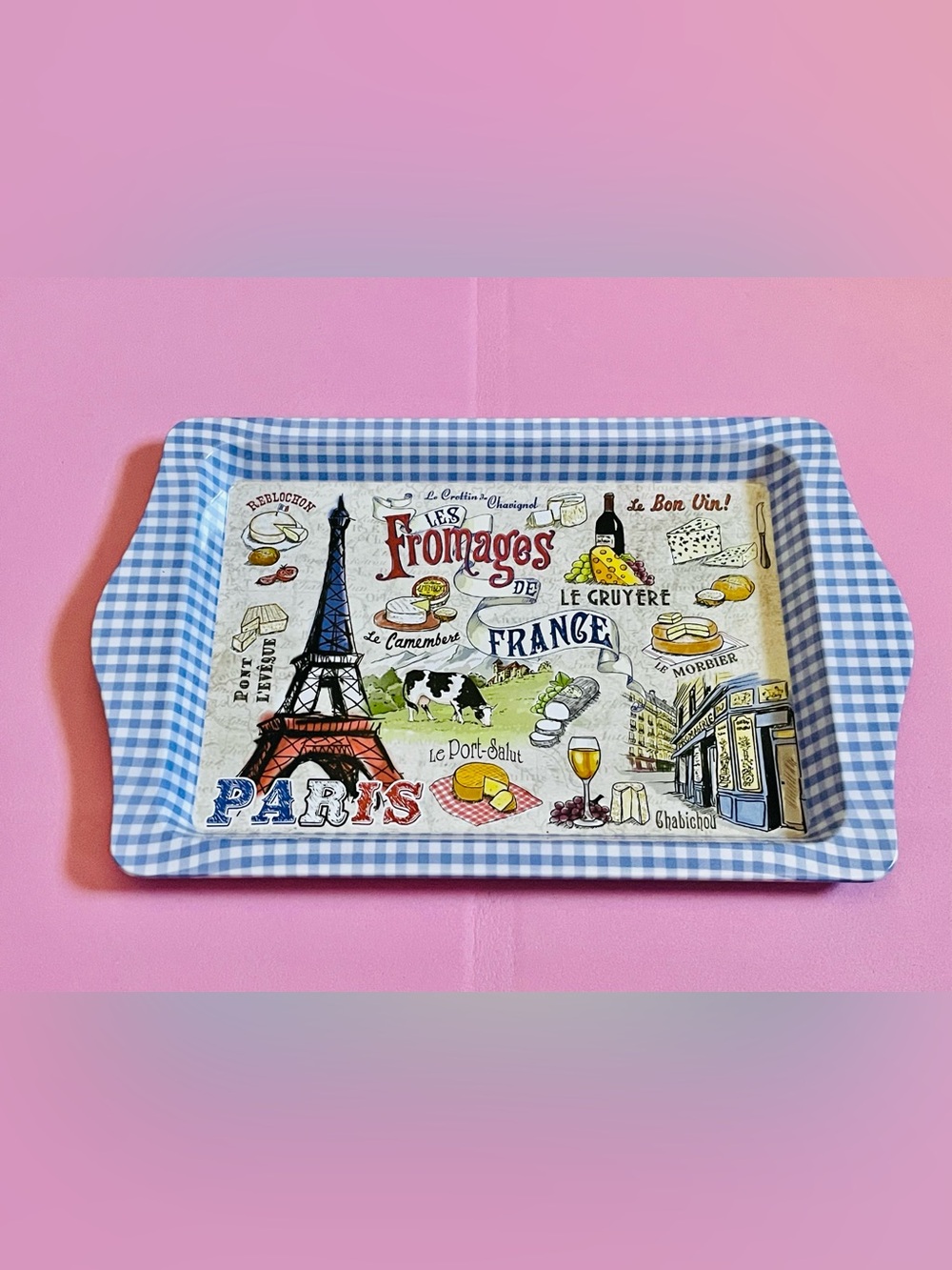 NEW Paris Fromages Decorative Cheese Serving Tray - Purple
